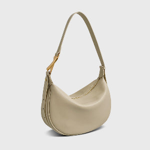 Simple Crescent Crossbody Soft Women'S Cow Leather Bag