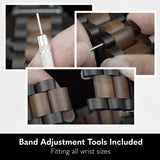 Wooden Watches for Men, Japanese Quartz Movement, Stylish Exotic Wrist Watch with Adjustable Stainless Steel Buckle, Wooden Straps, Watch Made from Ebony and Zebrawood, Relojes Para Hombre (Black Zebrawood 4)