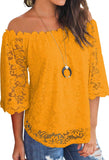 Women'S Lace off Shoulder Tops Casual Loose Blouse Shirts