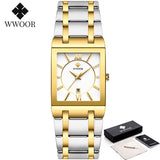 Brand Luxury Gold Bracelet Men'S Watches Fashion Square Quartz Wrist Watch for Men Stainless Steel Waterproof Reloj Hombre