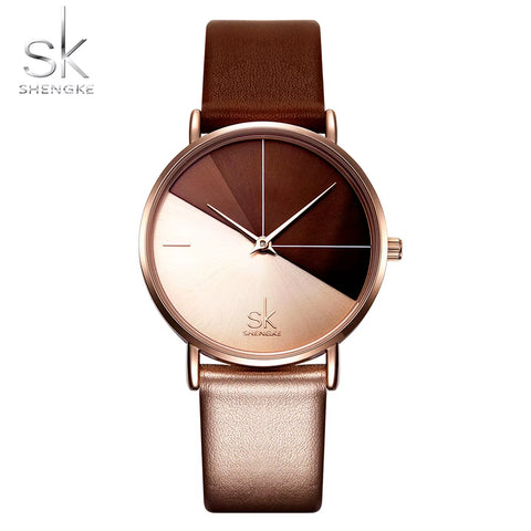SK Luxury Leather Watches Women Creative Fashion Quartz Watches for Reloj Mujer 2019 Ladies Wrist Watch  Relogio Feminino