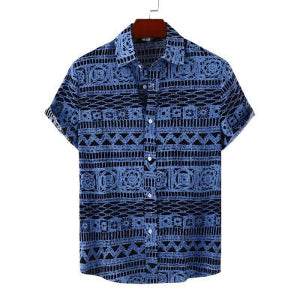 Men'S plus Size Short Sleeve Floral Shirt