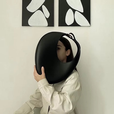 Luxury Leather Handbags Women Crescent Shape Bag Personality Large Capacity Underarm Bag 2021 Fashion Shoulder Bag Borsa