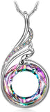 "Rise from the Ashes Phoenix Necklace Made with Crystals from Austria, 18"+2" Necklace, Packaged with Jewelry Box, Birthday Gift for Women, Symbol of Luck and Renewal