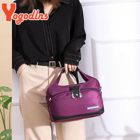 Nylon Shoulder Women'S Bag Waterproof Handbag Large Capacity Crossbody Bag Fashion Lady Handle Bag Multifunction Purse