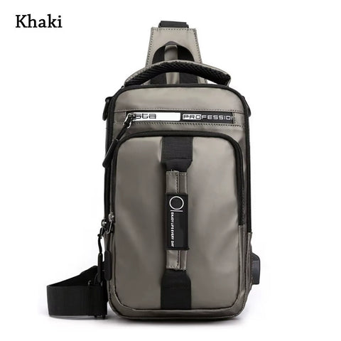 Anti-Theft Chest Shoulder Bag Men'S Sling Crossbody Bag Messenger Backpack USB Port Bag