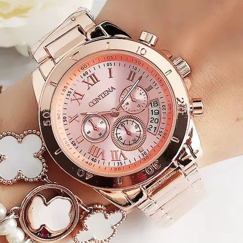 2025 Women Watches Geneva Famous Luxury Brand Fashion Gold Watches for Ladies Casual Female Quartz Watch Women'S Wristwatches