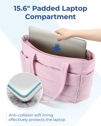 Women'S Bag Solid Color Tote Bag Commuting College Padded Shoulder Bag Leisure Simple Female Handbags for Travel