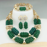 African Crystal Glass Jewelry Set Crystal Glass Jewelry Nigerian Jewelry Set Bridal Gift for Women Party Wedding