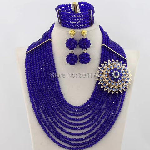 Perfect Red African Crystal Beads Jewelry Set Nigerian Beads African Lace Fabric Wedding Jewelry Set