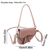 Women Shoulder Bag Saddle Bag Fashion Mini Handbags Hasp Zipper Solid Color Casual Simple inside Lock Ornament Bag