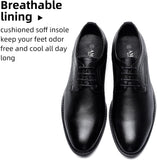 Men'S Oxford Formal Dress Shoes Comfortable Classic Business Lace up Derby Plain Toe