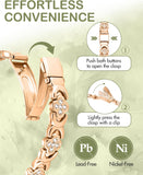 Pure Copper Bracelets for Women, Ultra Strength Magnetic Therapy Bracelet for Pain Relief with Neodymium Magnets & Sparkling Cubic Zirconia, Adjustable, Infinite Clover Jewelry