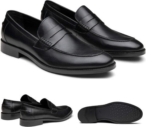 Mens Loafer Shoes. Leather Penny Loafer for Men, Slip-On Formal Business Shoes.