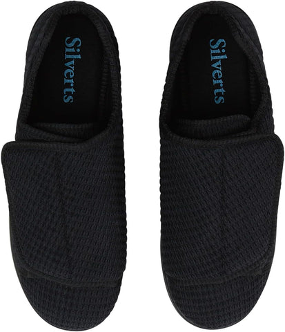 Silverts Diabetic Slippers for Men | Extra-Wide Non-Slip Comfortable Shoes for Elderly, Swelling, Sensitive Feet