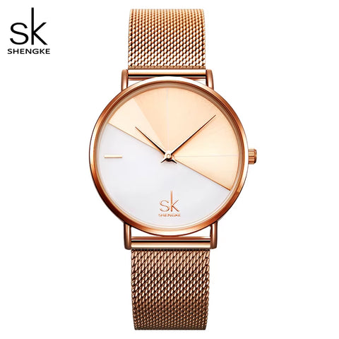 SK Luxury Leather Watches Women Creative Fashion Quartz Watches for Reloj Mujer 2019 Ladies Wrist Watch  Relogio Feminino