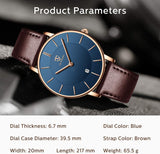 Watch, Mens Watch, Minimalist Fashion Simple Wrist Watch Analog Date with Leather Strap