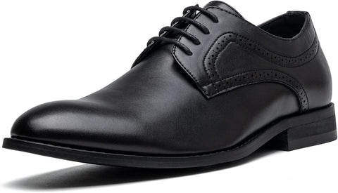Men'S Oxford Formal Dress Shoes Comfortable Classic Business Lace up Derby Plain Toe