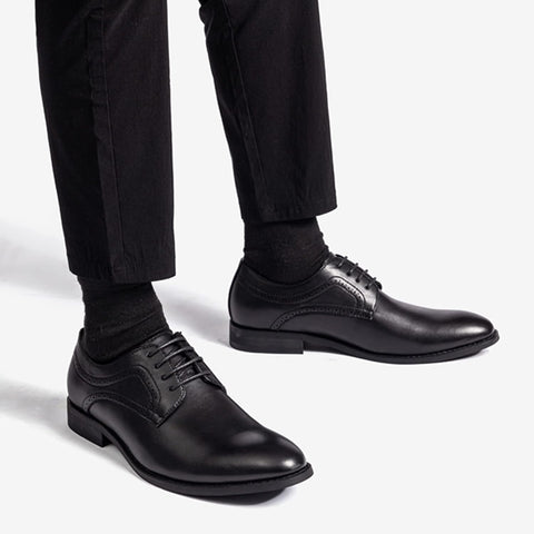 Men'S Oxford Formal Dress Shoes Comfortable Classic Business Lace up Derby Plain Toe
