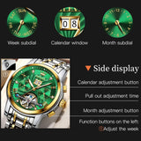 Mens Automatic Watches Gold Luxury Diamond Dress Self Winding Mechanical Skeleton Tourbillon Stainless Steel Wrist Watch