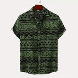 Men'S plus Size Short Sleeve Floral Shirt