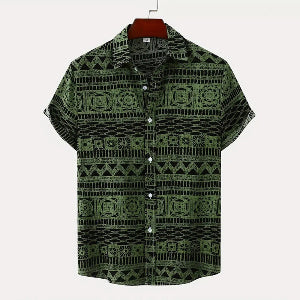 Men'S plus Size Short Sleeve Floral Shirt