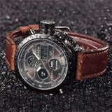 1Pc / Lot Men Genuine  Brand Designer Watches Students Fashion Leather Band Alarm Stopwatch Electronic Watch Montre Homme
