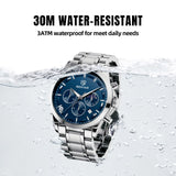 Men'S Luxury Business Watch Tough Stainless Steel Men'S Watch Sports Waterproof Watch Workplace Men'S Gift Wrist Watch