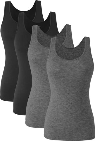 Basic Tank Tops for Women Undershirts Tanks Top Lightweight Camis Tank Tops 4-Pack