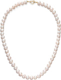 Freshwater Cultured Pearl Necklace, Real Pearl Necklace with Silver Chain and Clasp, Jewelry for Christmas Brides Wedding Gifts for Women Her Wife Sister