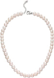Freshwater Cultured Pearl Necklace, Real Pearl Necklace with Silver Chain and Clasp, Jewelry for Christmas Brides Wedding Gifts for Women Her Wife Sister