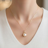Elegant Freshwater Cultured Pearl Pendant Necklace in 925 Sterling Silver - Perfect Gift for Women (16-18 Inch)