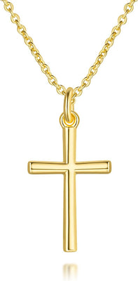 14K Gold Cross Necklaces for Women Gold Cross Chain Minimalist Pendant Small Necklace for Women Jewelry