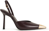 Elevate Your Style with JW PEI Women's Burgundy Savannah Gold Tipped Slingback Pumps
