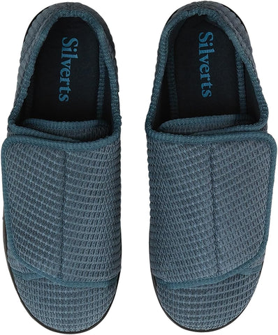 Silverts Diabetic Slippers for Men | Extra-Wide Non-Slip Comfortable Shoes for Elderly, Swelling, Sensitive Feet