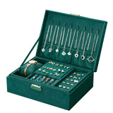 New Vintage Style Velvet Jewelry Box Double Lock Storage Box Necklace Watch Ear Jewelry Box Large Capacity