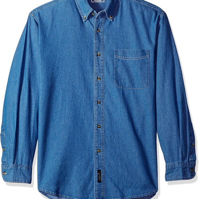 6.5-Ounce Long Sleeve Denim Shirts in Sizes XS-6XL