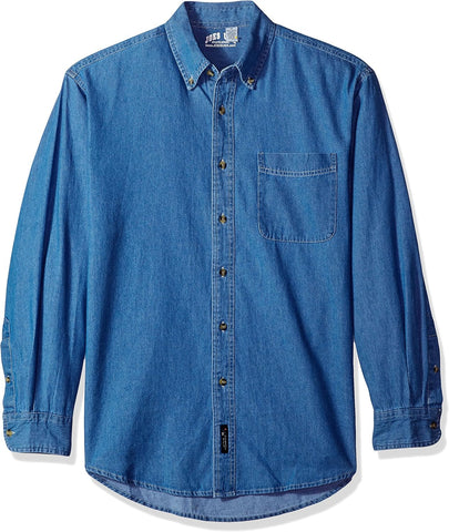 6.5-Ounce Long Sleeve Denim Shirts in Sizes XS-6XL