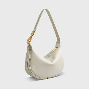 Simple Crescent Crossbody Soft Women'S Cow Leather Bag