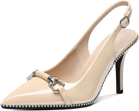 Elevate Your Style with Our Stunning Women’s Beaded Slingback High Heel Pumps - Perfect for Any Occasion!