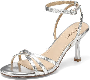 Women'S Strappy 3 Inch High Heels round Toe Ankle Strap 