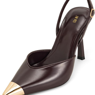 Elevate Your Style with JW PEI Women's Burgundy Savannah Gold Tipped Slingback Pumps