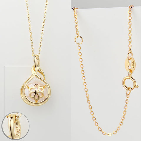 Elegant Freshwater Cultured Pearl Pendant Necklace in 925 Sterling Silver - Perfect Gift for Women (16-18 Inch)