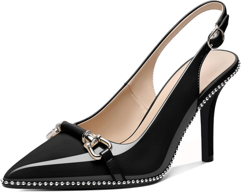 Elevate Your Style with Our Stunning Women’s Beaded Slingback High Heel Pumps - Perfect for Any Occasion!