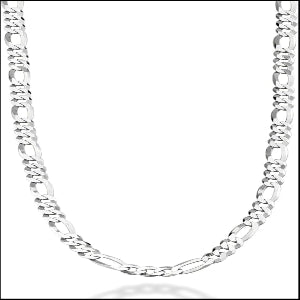 Elevate Your Style with Our 925 Sterling Silver Italian 5Mm Diamond-Cut Figaro Link Chain Necklace - Unisex Elegance for Every Occasion