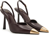 Elevate Your Style with JW PEI Women's Burgundy Savannah Gold Tipped Slingback Pumps