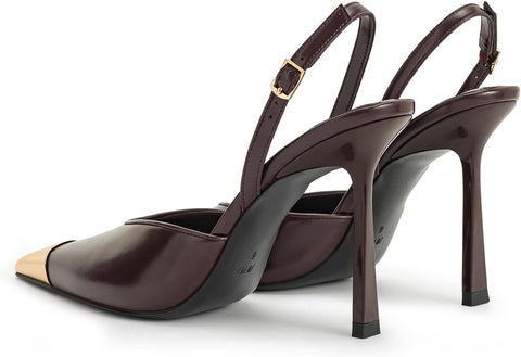 Elevate Your Style with JW PEI Women's Burgundy Savannah Gold Tipped Slingback Pumps