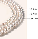 Freshwater Cultured Pearl Necklace, Real Pearl Necklace with Silver Chain and Clasp, Jewelry for Christmas Brides Wedding Gifts for Women Her Wife Sister