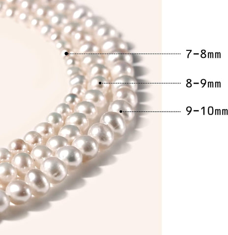 Freshwater Cultured Pearl Necklace, Real Pearl Necklace with Silver Chain and Clasp, Jewelry for Christmas Brides Wedding Gifts for Women Her Wife Sister