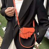 Women Shoulder Bag Saddle Bag Fashion Mini Handbags Hasp Zipper Solid Color Casual Simple inside Lock Ornament Bag